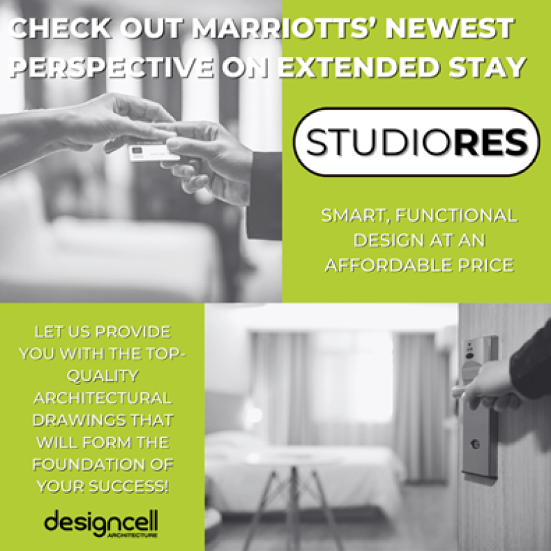 DesignCell Architecture - Marriott StudioRes Hotel Developer Opportunity: Marriott StudioRes Offers New Build Midscale Extended-Stay Development